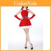 Women Deluxe Mrs Santa Claus Christmas Fancy Dress Costume With Fluffy Trim For Festive Parties