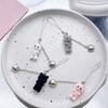 Fashion Flocking Cat Heart Pendant Phone Straps Lanyard Pocket Keychain Strap Backpack Charm Car Key Decoration
