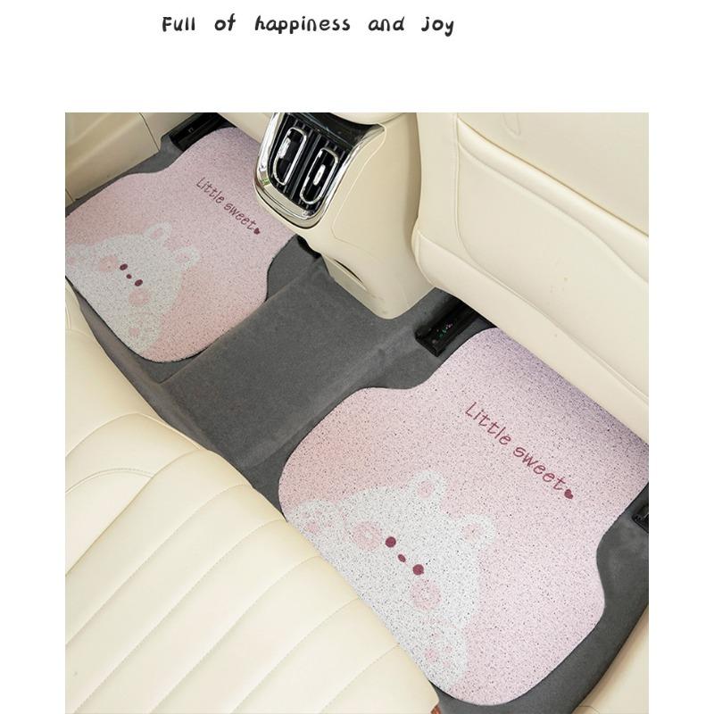 Cartoon Rabbit Wire Loop Car Floor Mat Universal Non Slip Durable