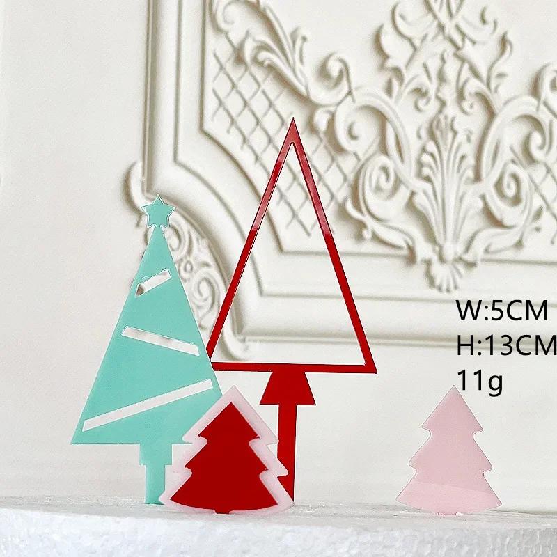 Golden Acrylic Christmas Tree Cake Toppers For Kids Christmas Party, Family Party, Xmas Cakes Decoration