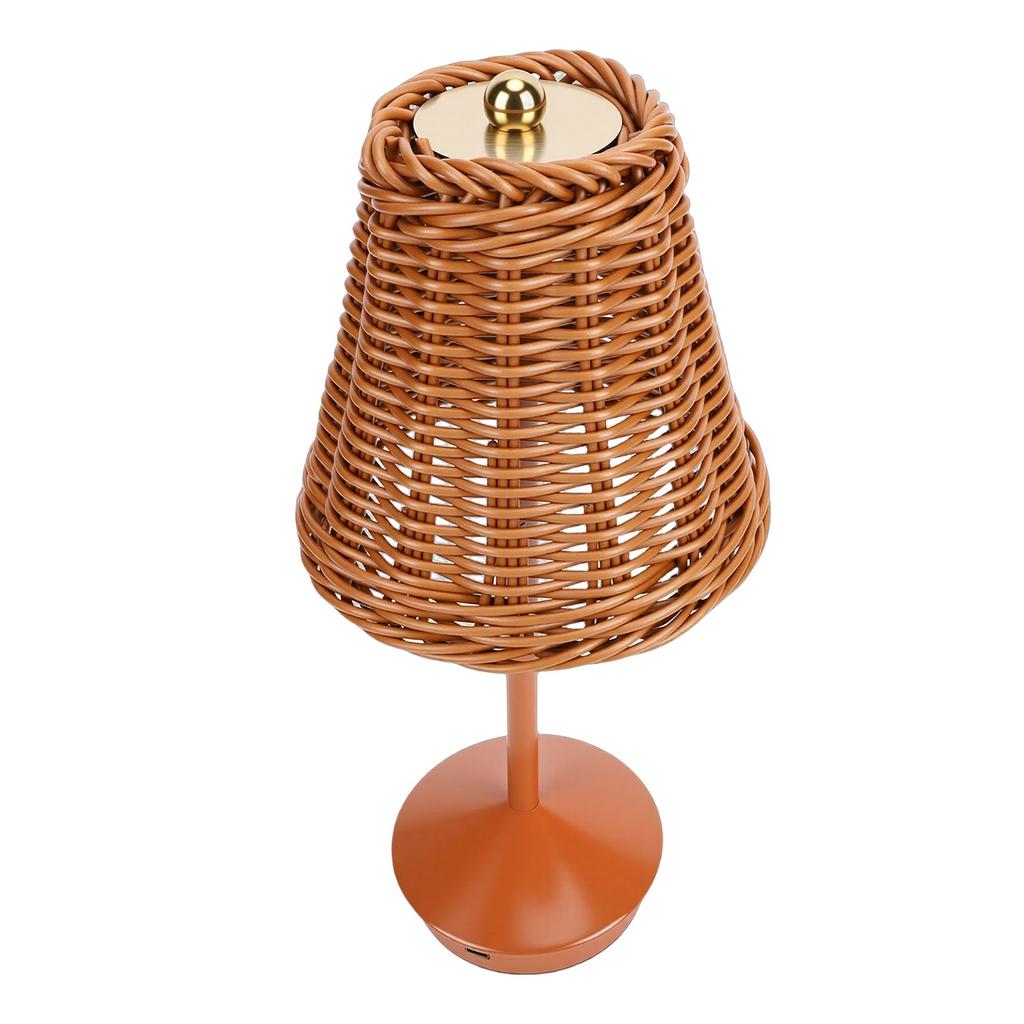 Boho Rattantischlampe LED Wiederaufladbar Leselicht 3 Farben Touch-Steuerung Dimmbar Nachttischlampe für Wohnzimmer