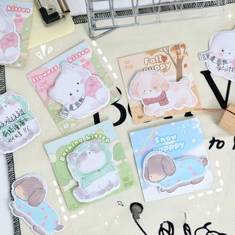 Gift Office School Supplies Style Sticky Notes Small Animal Series Student Office Message Paper Cute Memo Pad kawaii stationery