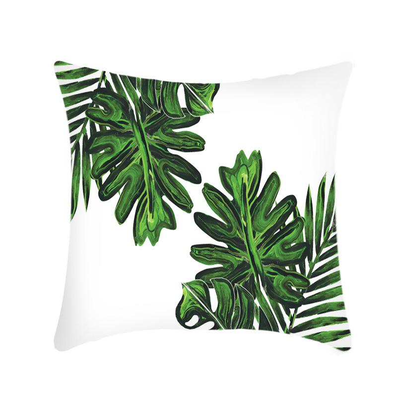 Plush Car Pillow Ins Simple Green Plant Sofa Living Room Pillow Case Home Cushion