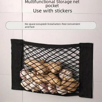 Hanging Mesh Bag for Kitchen Garbage Bag Storage, Wall-Mounted Plastic Bag Holder, Car Door Organizer