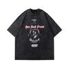 Heavy Cotton Short-Sleeved T-Shirt American Vintage Retro Trendy Brand Printing Washed Old Half-Sleeved Top Men