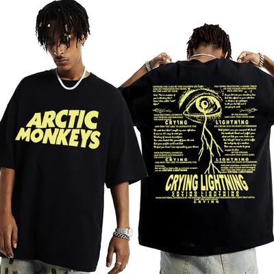 Rock Arctic Monkeys Crying Lightning T-shirts Men Women Clothing Fashion Hip Hop T-shirt Male Casual Cotton Short Sleeve T Shirt