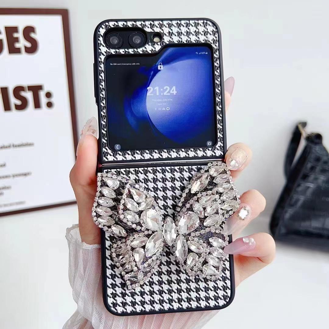 

Чехол для телефона 2 в 1 Thousand Bird Grid Water Diamond Bow zflip5