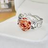 1pc Fashion Flower Ring Vintage Two-tone Engagement Ring