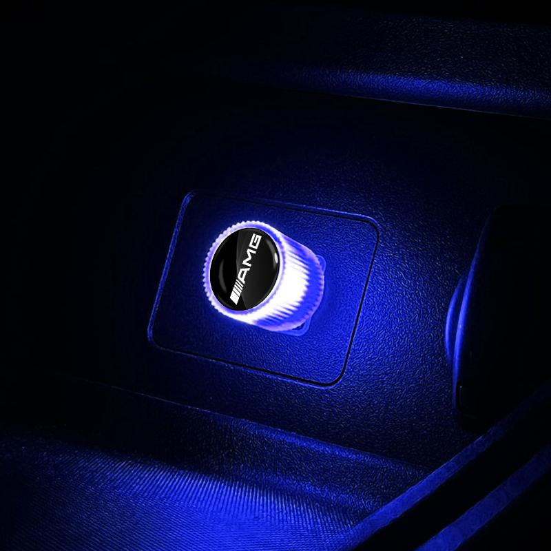 1 Stück USB Auto LED Licht Auto Innenraum Atmosphärenlicht Auto Emblem Styling Für Mercedes Benz AMG W212 W205 W246 W177 W176 W213 GLC GLE GLS ML Willkommen