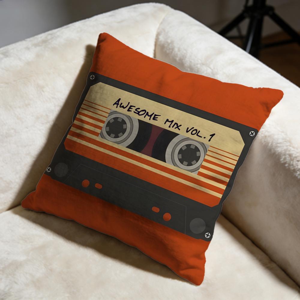 Music Tape Cushion Cover Soft Decorative Pillow Case Suitable for Bedroom Sofa Car Travel Use