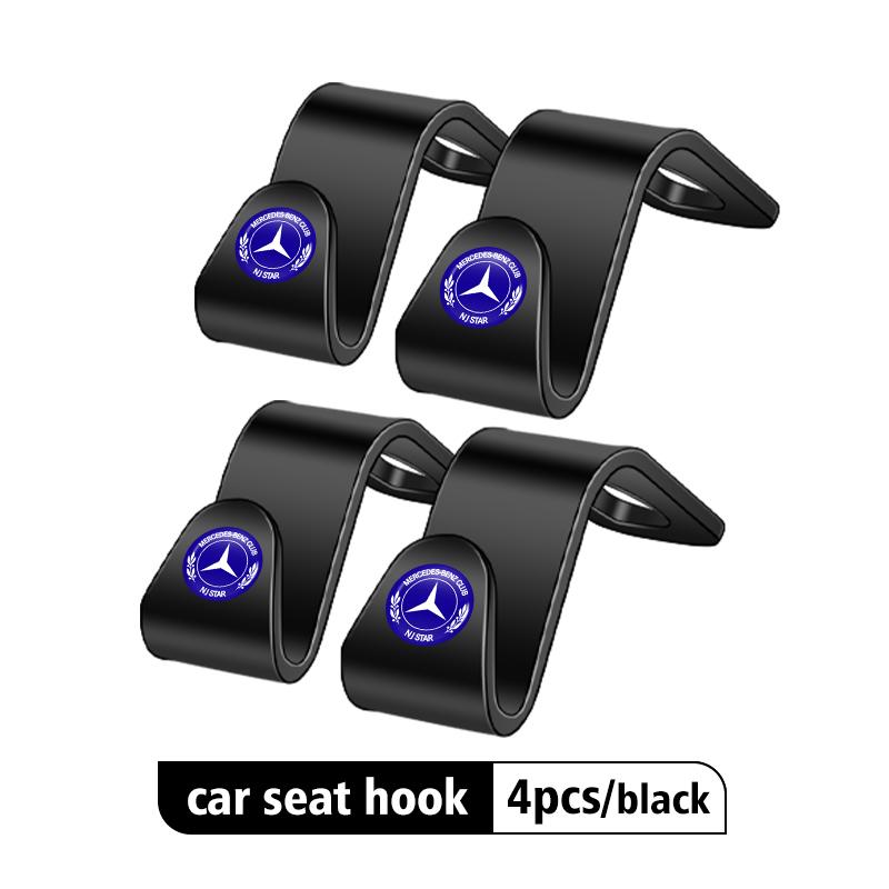 FA034pcs Car Rear Seat Hook Storage Hanger Organizer Accessories For Mercedes Benz W202 W212 W126 W140 W168 W177 CLS GLE GLC GLS CLA