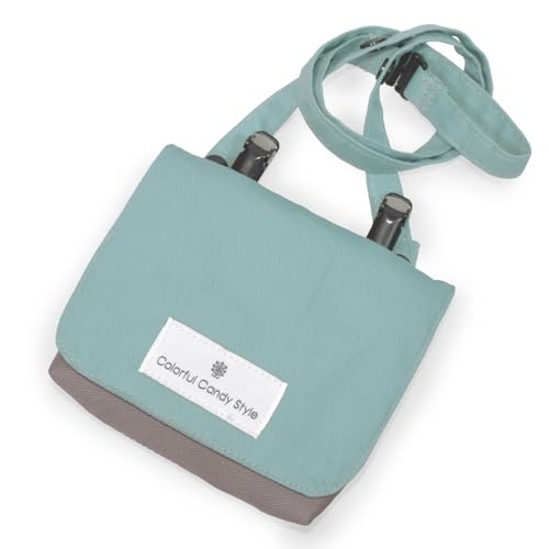 COLORFUL CANDY STYLE [Large Type] Portable Pocket/Attached Pocket, Solid Color, Dull Turquoise, Clip-on Pocket, Pocket Pouch, Elementary School Boys,