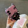 The New Models Are Suitable for Iphone16 Sweet and Cool Cat 13 with Bracelet Phone Case and Apple 15 Cat Ear Transparent Protective Case