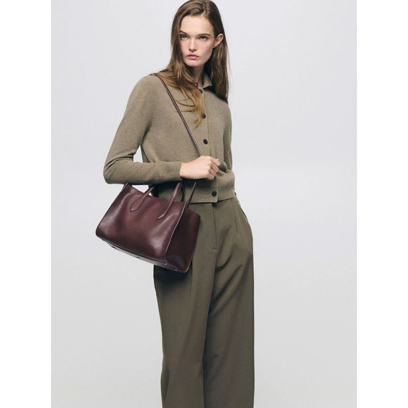 MD Women clothes Autumn and Winter New Old Money Style Short Version Sweater Polo Collar Knitted Cardigan Outerwear 05704620527