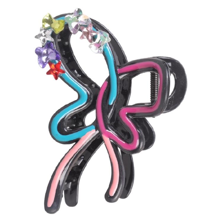 

Sparkling Bows Shaped Hair Claw Clip Cartoon Hollow Design Plastic Barrettes Colorful Hair Accessories For Women Girls 1