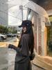 Women's Korean Style Black and Gray Knit Batwing Sleeve Sweater - Elegant Autumn Outfit