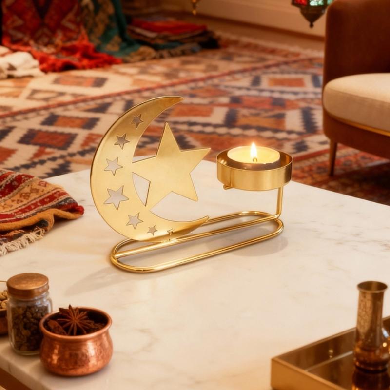 Moon Shaped Candle Holders Tealight Holders Metal Moon Candle Stand Candlestick for Christmas Dining Wedding Home Decors