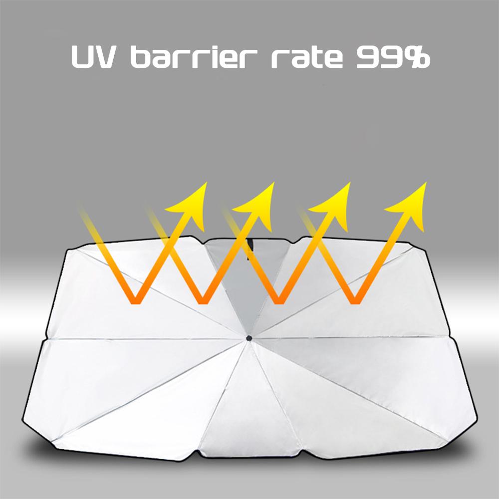 Car Sunshade Umbrella-style Front Glass Sunshade Sunscreen Heat Insulation Cloth Car Windshield Sunshade Car Umbrella