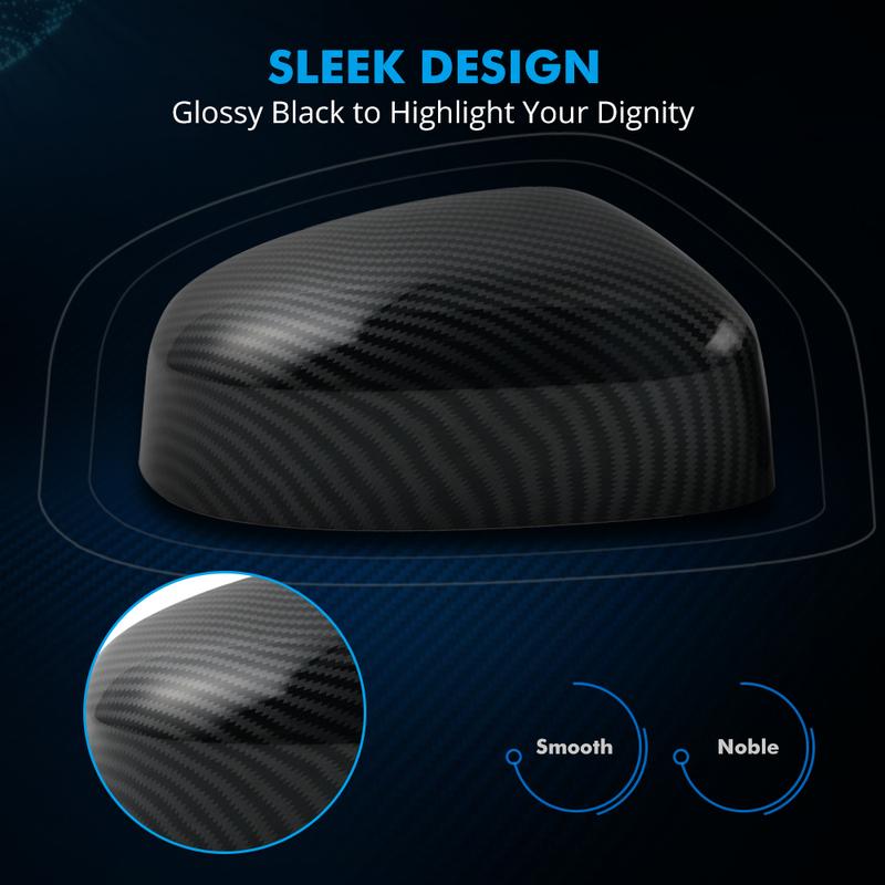 Rear View Mirror Covers for Ford Focus MK2 MK3, for Ford Mondeo MK4, Replace for CP9Z-17D742-A/CP9Z-17D743-A