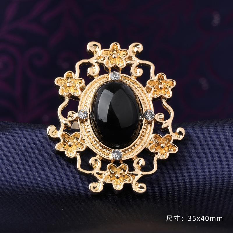 Pánský císařský kroužek na límec s kamínky Klip na kravatu Kroužek na kravatu Vintage rytířský kroužek na kravatu Spona na kravatu pro společenskou košili