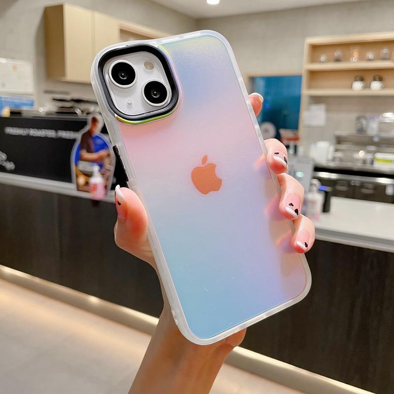 Laser Matt Geeignet für IPhone 15 Handyhülle Apple 13 Farbverlauf Anti-Fingerabdruck 14 mit Liebe Sturzsichere Schutzhülle