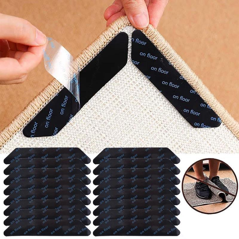 Antislip Tapijtsticker Herbruikbaar Wasbaar Anti-krul Tapijtpleister Vaste Stickers Vloerkleed Mat Tape Grijper Hoekbeschermer