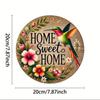 Wooden Sweet Home" Vintage Round Wood Wall Art - Retro Wooden Sign for Door, Wall, Home, Room, Farmhouse, Street, Shop, Garage, Bar, Garden,  Coffee