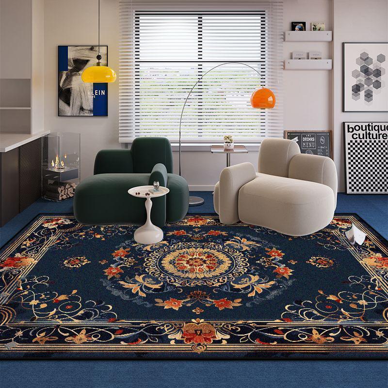 European Style Floral Design Living Room Rugs Room Decoration Aesthetic Cloakroom Luxury Carpet Soft Non-slip Sofa Table Mat