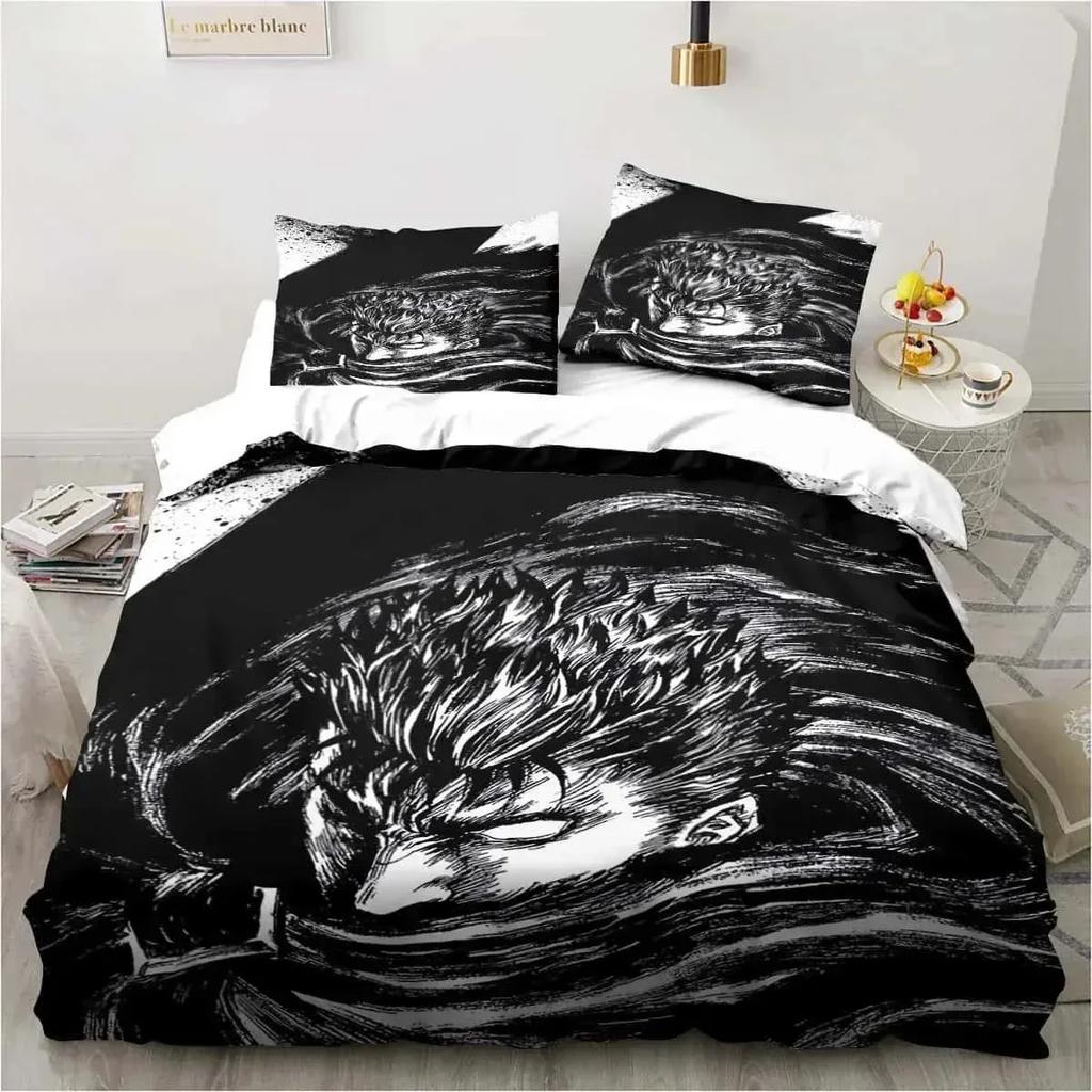 New Fashion 3D Printed Anime Berserk King Twin Double Child Bedding Set Microfiber or Polyester Duvet Cover Set Home Textiles