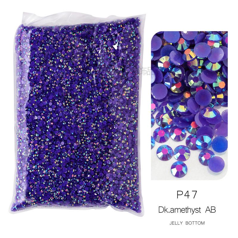 Jelly Resin Flat-Bottomed Diamond, Nail Art Beauty, Mobile Phone Case Decorative Rhinestone Diy Decorative Clothing Accessories