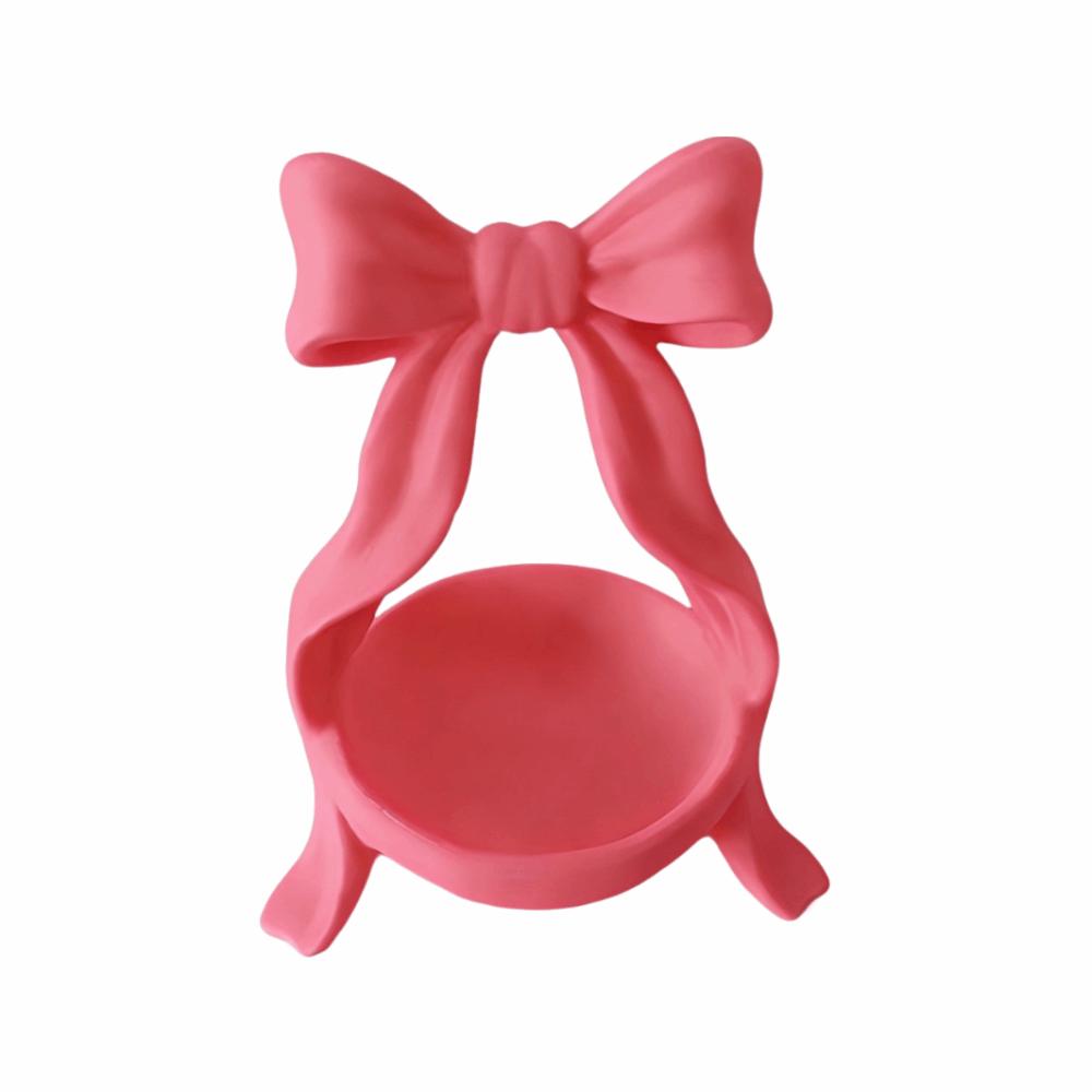 Simple Design Jewelry Tray Plastic Material Key Storage Box Fashion Bowknot Storage Dish  Daily