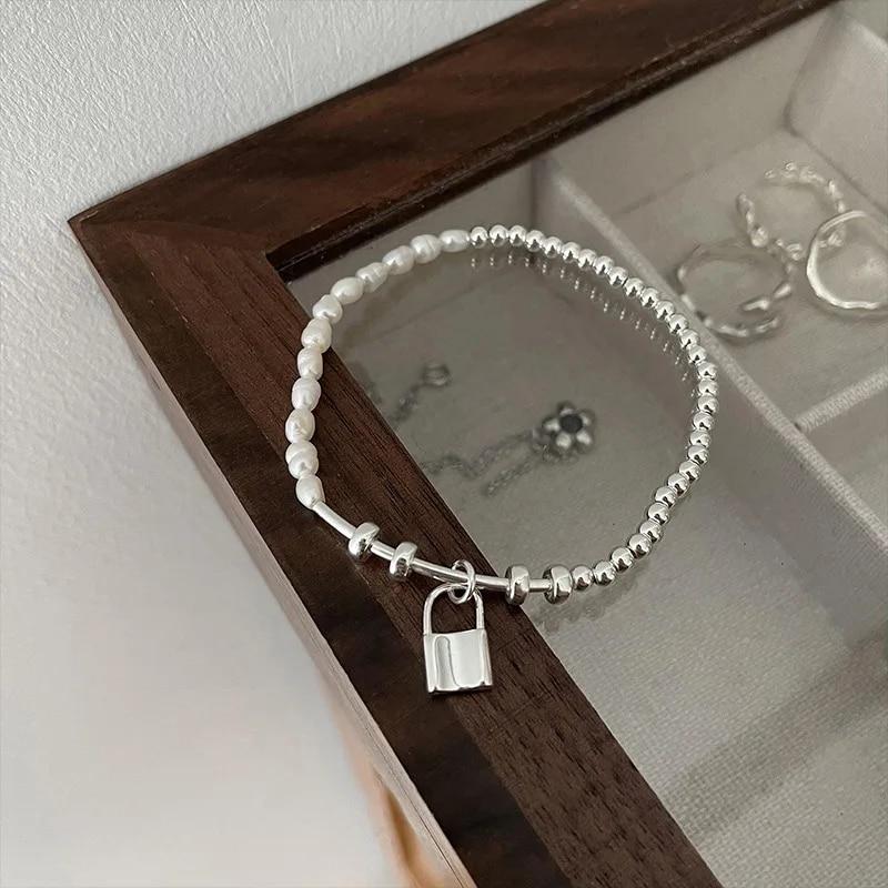 VENTFILLE Bracelet en argent sterling 925 avec perles et nœuds en bambou pour femme et fille, bijoux coréens simples, cadeau d'anniversaire, livraison directe