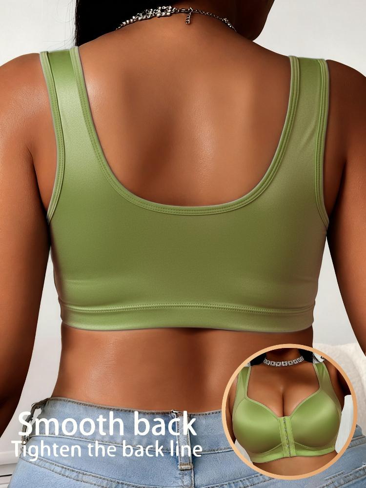 Front-fastening Plus Size Bra Push Up Sports Vest Bra Wirefree Underwear 0XL-4XL