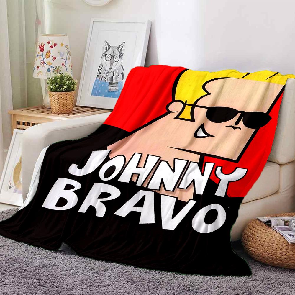 Johnny Bravo Theme Printed Blanket - Perfect for Couch, Bed, Travel & Outdoor Use | Machine Washable, Cozy & Durable.