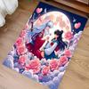 1pc Inuyasha & Kagome Print Area Rug - Soft,Washable Non-Slip Indoor Mat for Office Chairs,Living Room,Home Office Decorative Rug