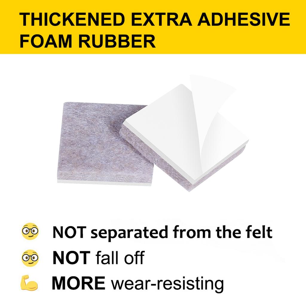 Felt Pads Furniture Feet Protector 5mm Square Table Chair Leg Stickers Cover Mats Wood Floor Protectors Bottom Anti-Slip Pads