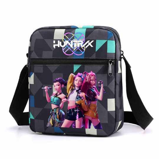 KPOP Oxford Cloth Print Crossbody Lunch Bag for Students Casual Shoulder Bag with Cartoon Design