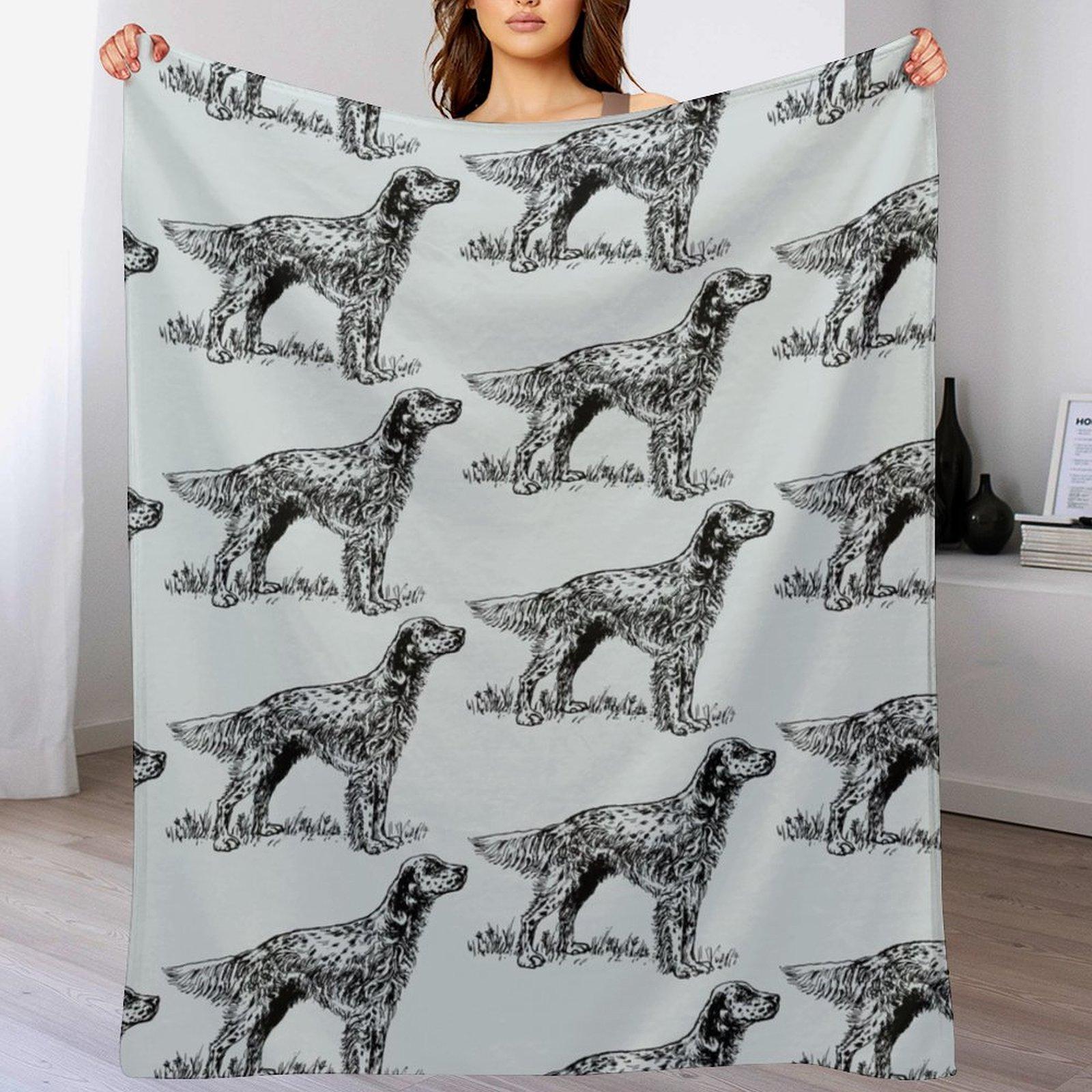 

English Setter Throw Blanket Anti Shedding Soft Fuzzy Blanket for Home 102x76cm(40x30in)