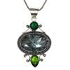 Seraphinite Peridot Gemstone Mother's Day Silver Jewelry Pendant 2.75"