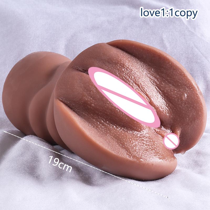 Podwójne kanały realistyczna pochwa sztuczne materiały dla dorosłych kieszonkowa cipka miękki męski masturbator seks maszyna prawdziwa pochwa silikonowa