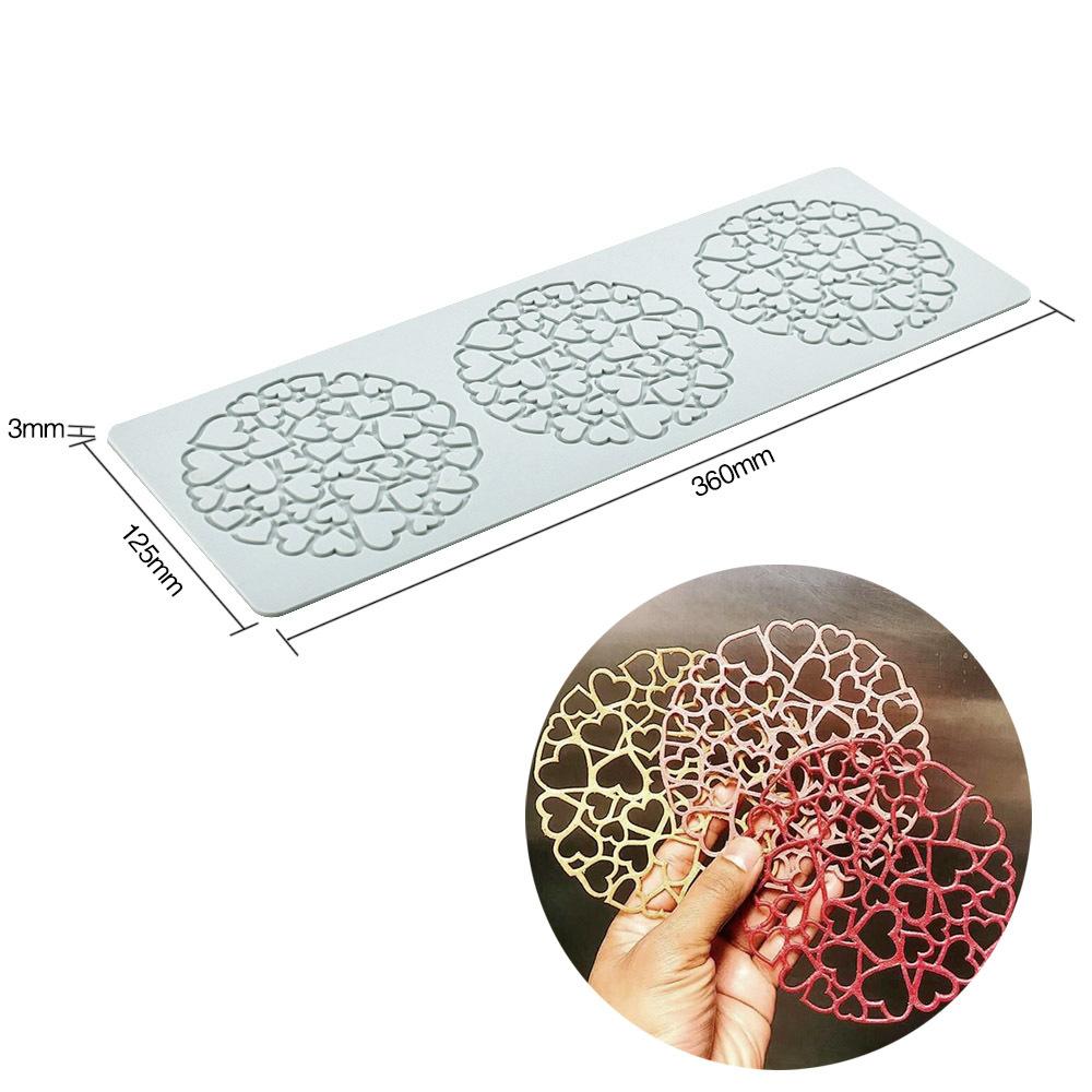 Multi-style Cake Lace Cushion Love Bubble Leaf Molecular Cuisine Creative Chinese Food Plate Silicone Mold Kitchen Baking Tool