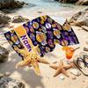 Custom Name Personalized Los Angeles Lakers Basketball Print Beach Towel, for Trip Camping Beach Party Home Decor, Birthday Gift for Family & Friends
