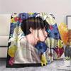 3Pc Summer Hikaru Died Print Flannel Blanket, High quality Comfortable for All Seasons, Home Decor, Warmth and Comfort, Perfect for Christmas Gifts