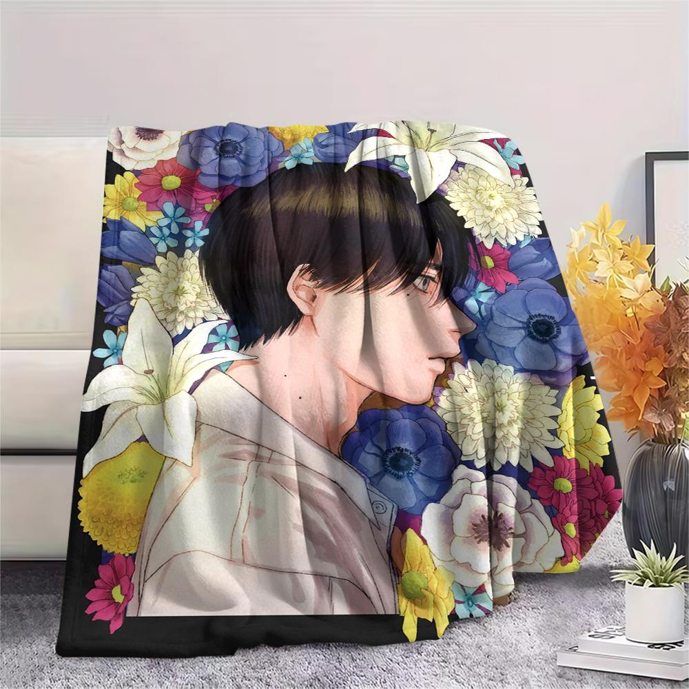 3Pc Summer Hikaru Died Print Flannel Blanket, High quality Comfortable for All Seasons, Home Decor, Warmth and Comfort, Perfect for Christmas Gifts
