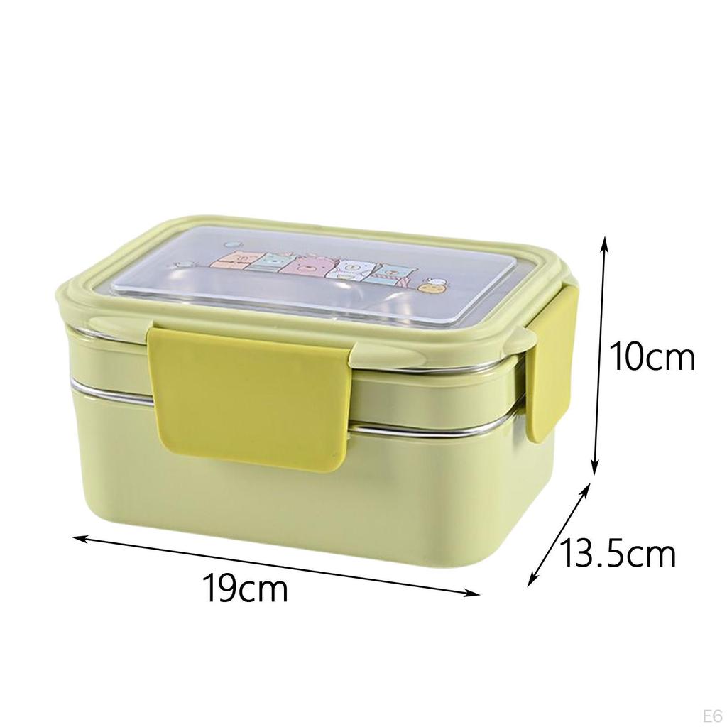 2 Layer Stainless Steel Bento Box, Large Capacity Lunch Container Food Storage Containers Picnic