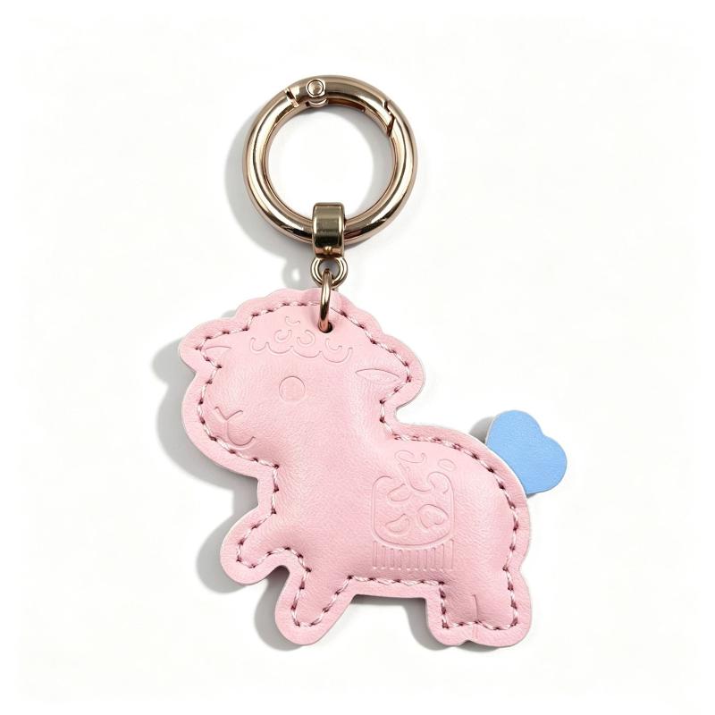 Sheep Pendant With Spring Buckle Pu Leather Bag Charms For Girls Handbags Backpack Decor Accessories Trendy Gift