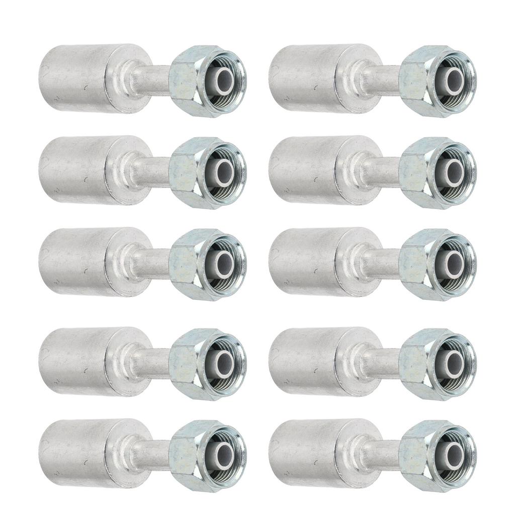 10pcs Air Conditioning Hose Fitting with R12 3 8in Sleeve 180 degrees Aluminum for Car Truck Engineering Vehicle