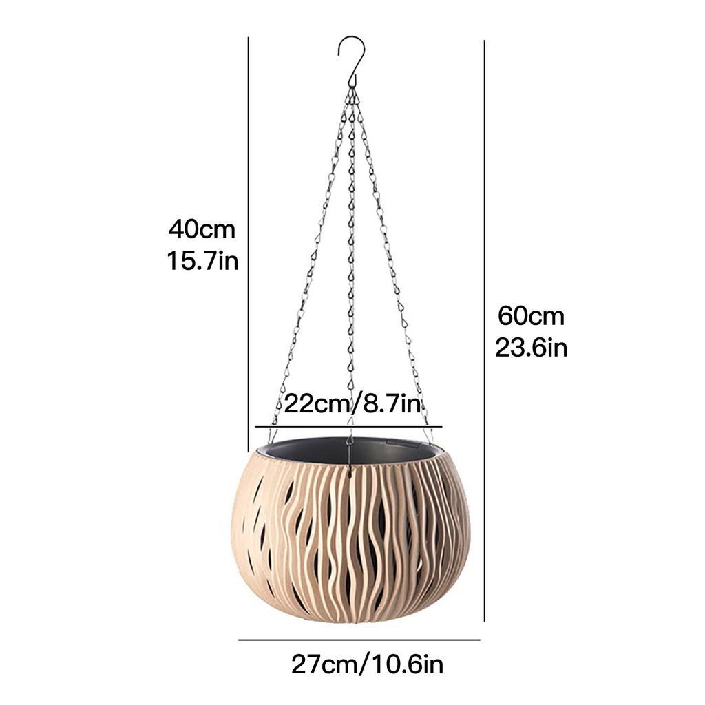 Imitation Rattan Hängepflanzgefäß Langlebiger Dekorativer Minimalistischer Blumentopf Hängekorb für Wohnzimmer Terrasse