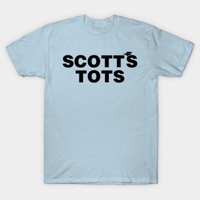 Herren Schwarzes T-Shirt mit Aufdruck Scott'S Tots No-Cut Transferpapier Druck Baumwoll-T-Shirt