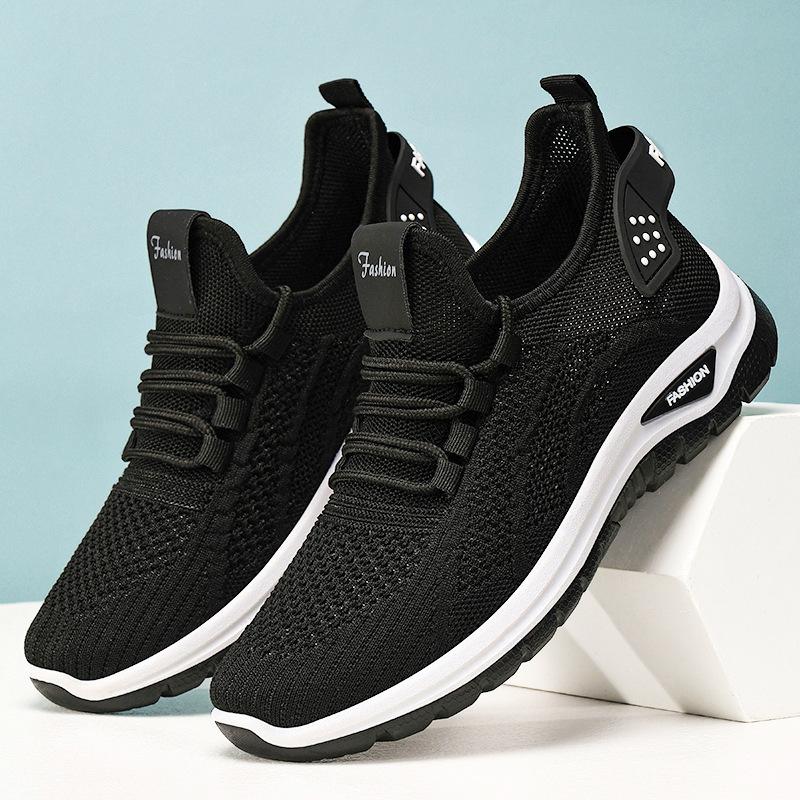 New mesh sneakers comfortable and breathable shoes soft-soled shock-absorbing running shoes simple single shoes